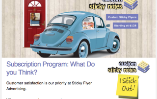 Sticky Note E-newsletter on Discount Program