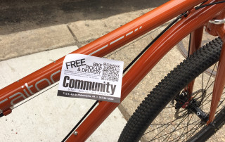Sticky Note Advertising On a a Bike Frame