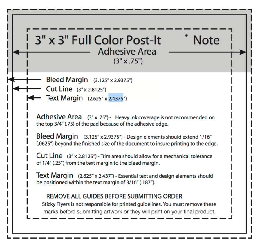3x3 Custom Post It Note Template Sticky Flyer Advertising