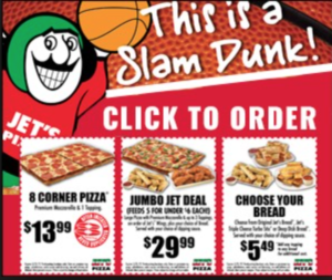 march madness pizzeria advertisement sticky flyer