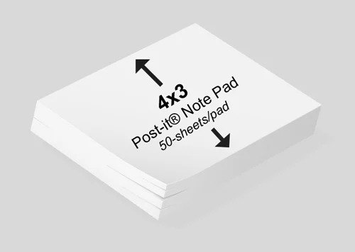 4x3 post it note pad