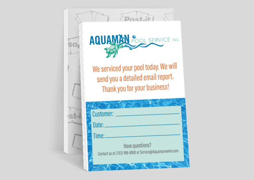 4x6 full color custom sticky note pool cleaning