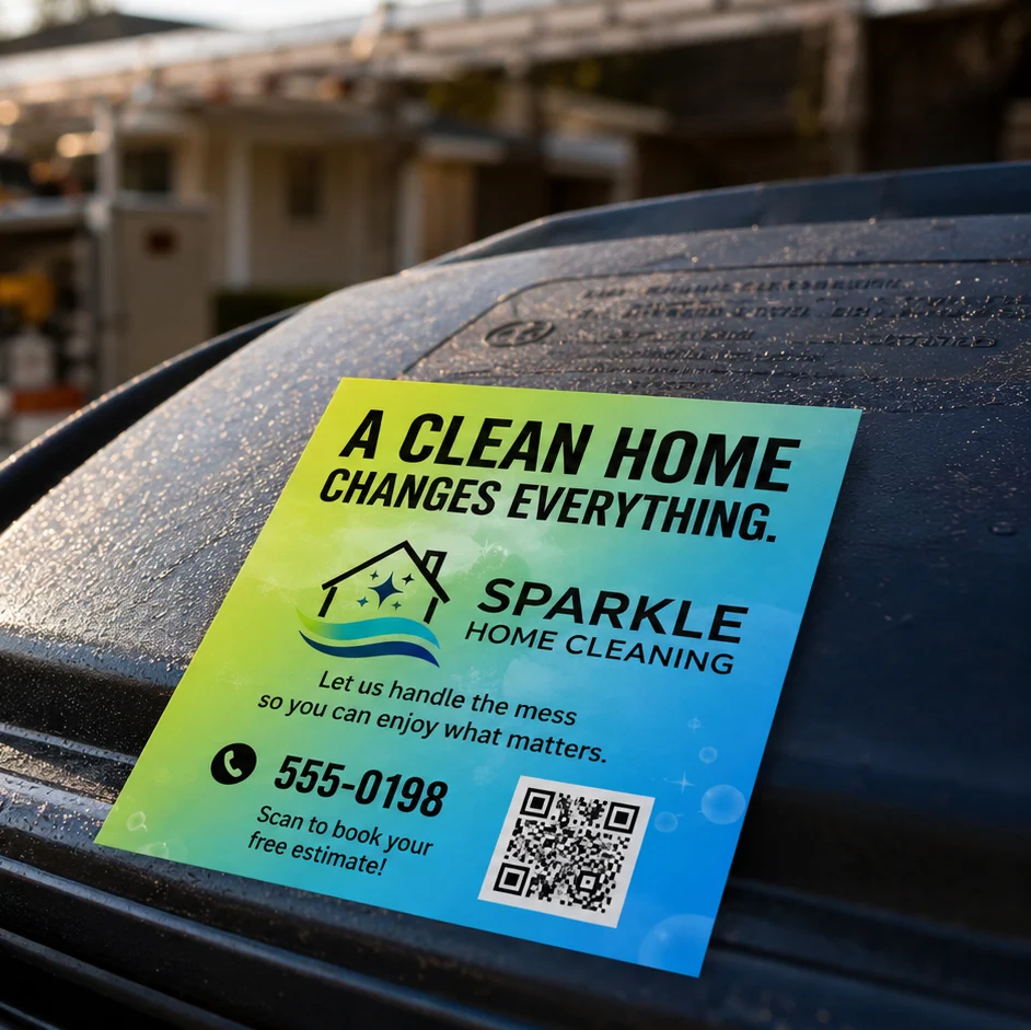 clean home sticky flyer advertisement