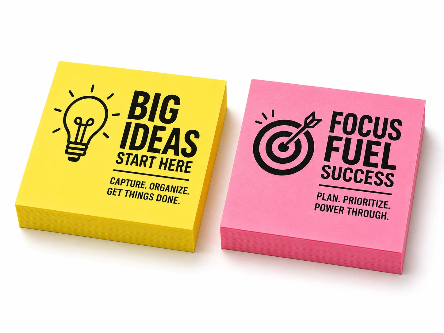 yellow and pink sticky notes