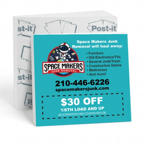 3x3 white custom sticky flyer example