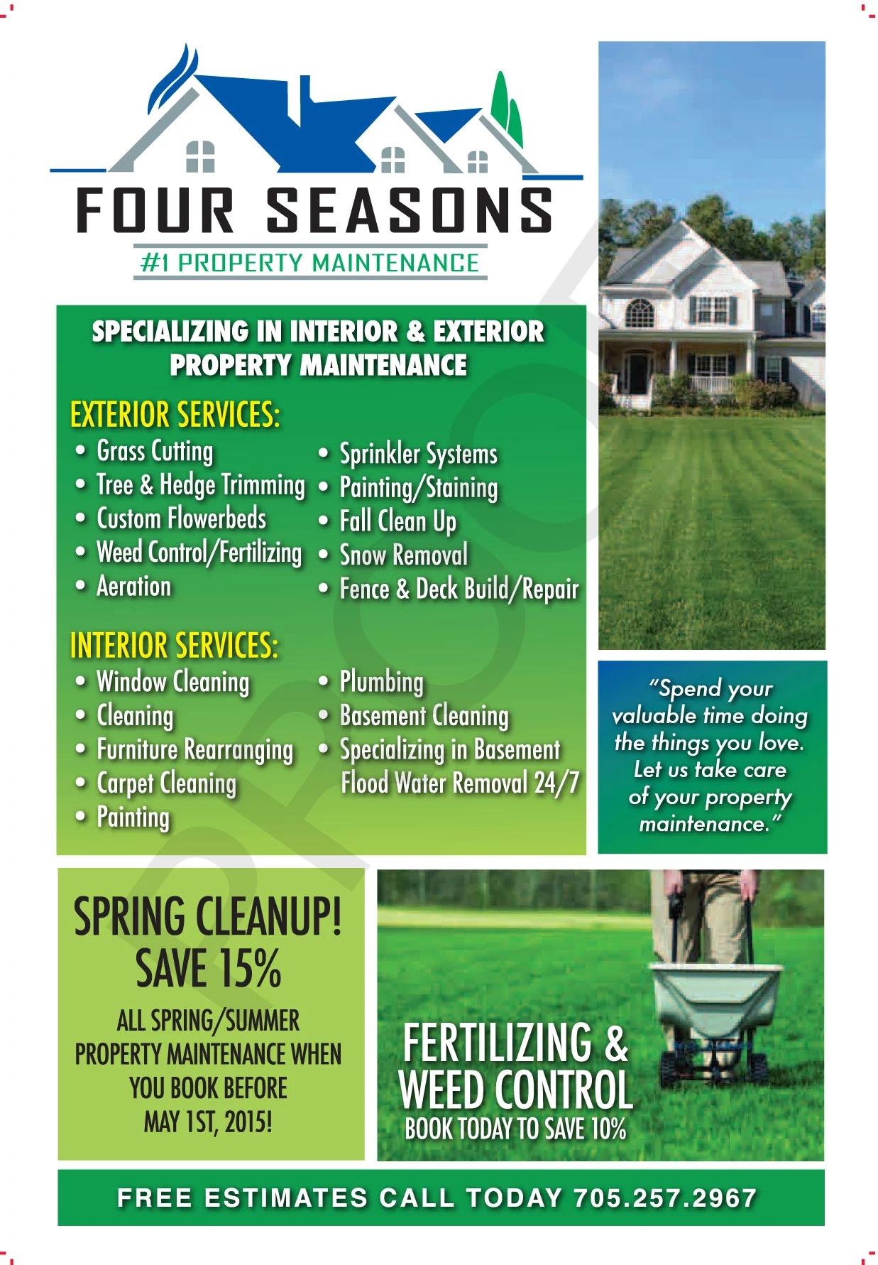 Real Estate Custom Sticky Note Ads 8 sticky flyer advertising showing a property maintenance service