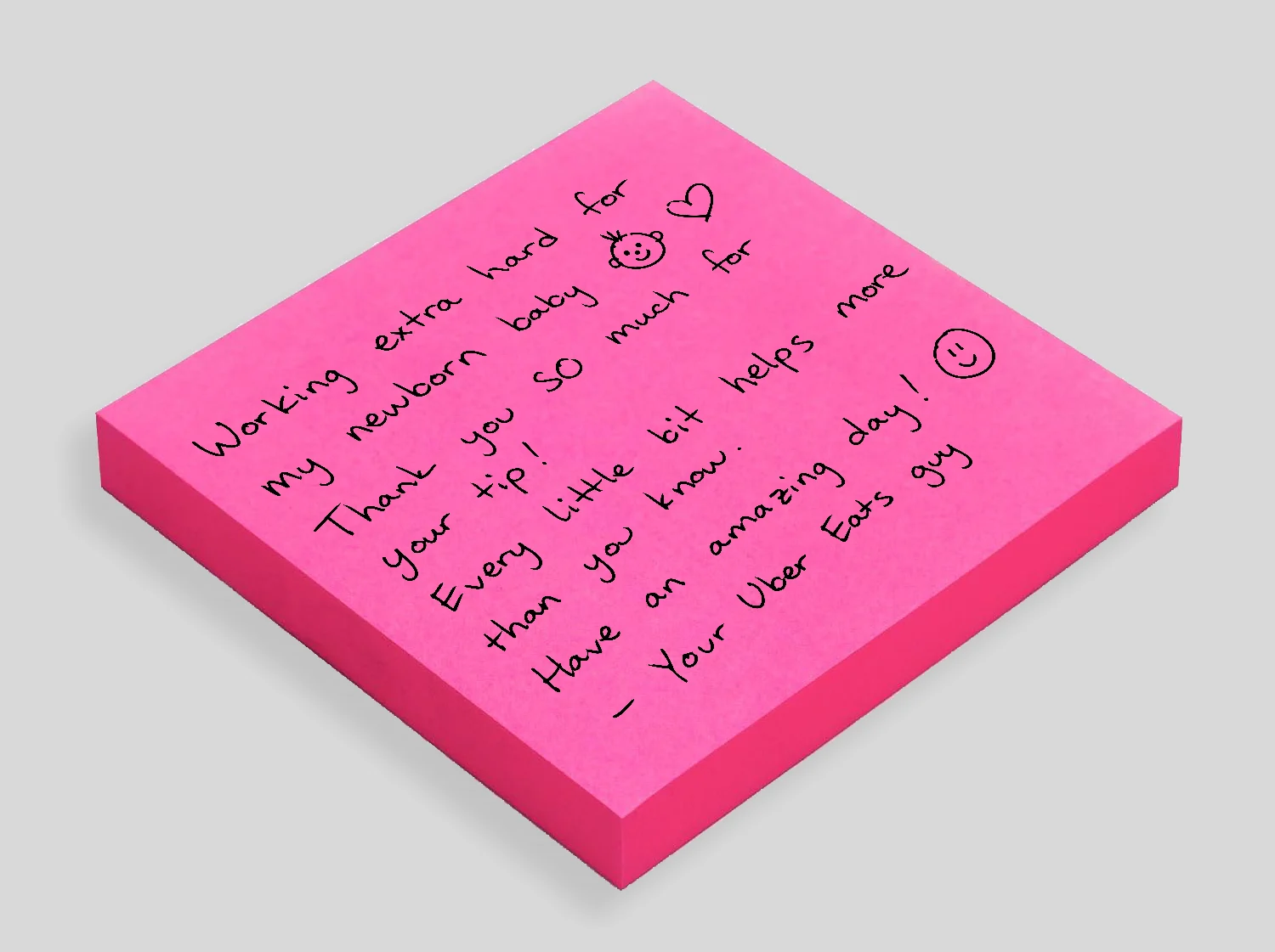 Order 3×3 Custom Pink Sticky Note 3 handwritten 3x3 pink sticky note flyer