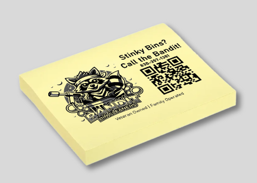 4x3 custom yellow sticky flyer trash bin clean