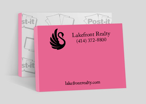 custom printed pink sticky note 4x3