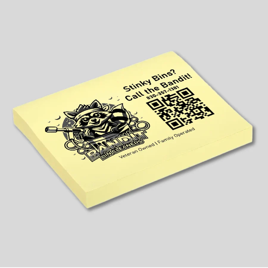 4x3 custom yellow sticky flyer trash bin cleaning
