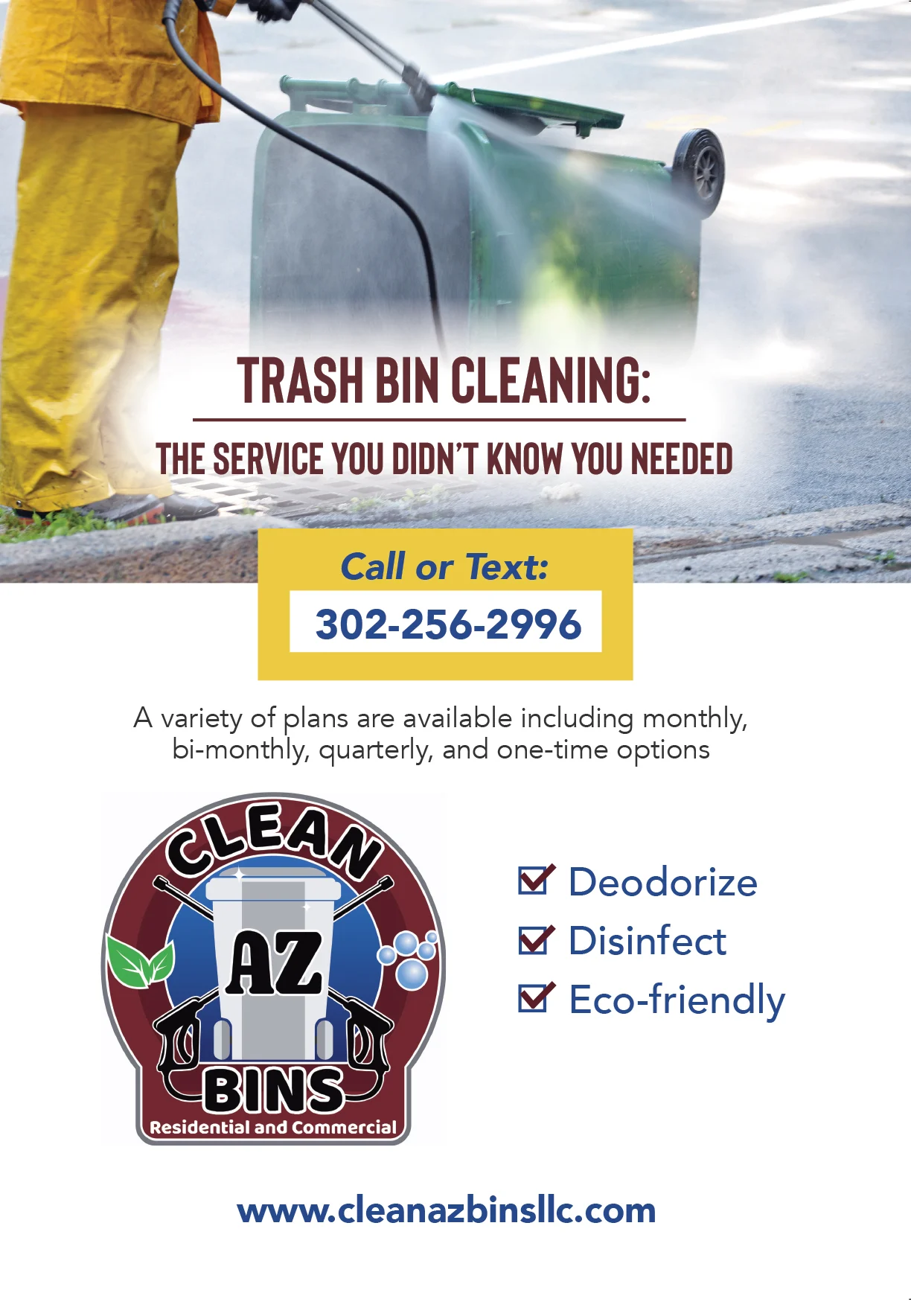 4x6 Trash bin cleaning advertisement