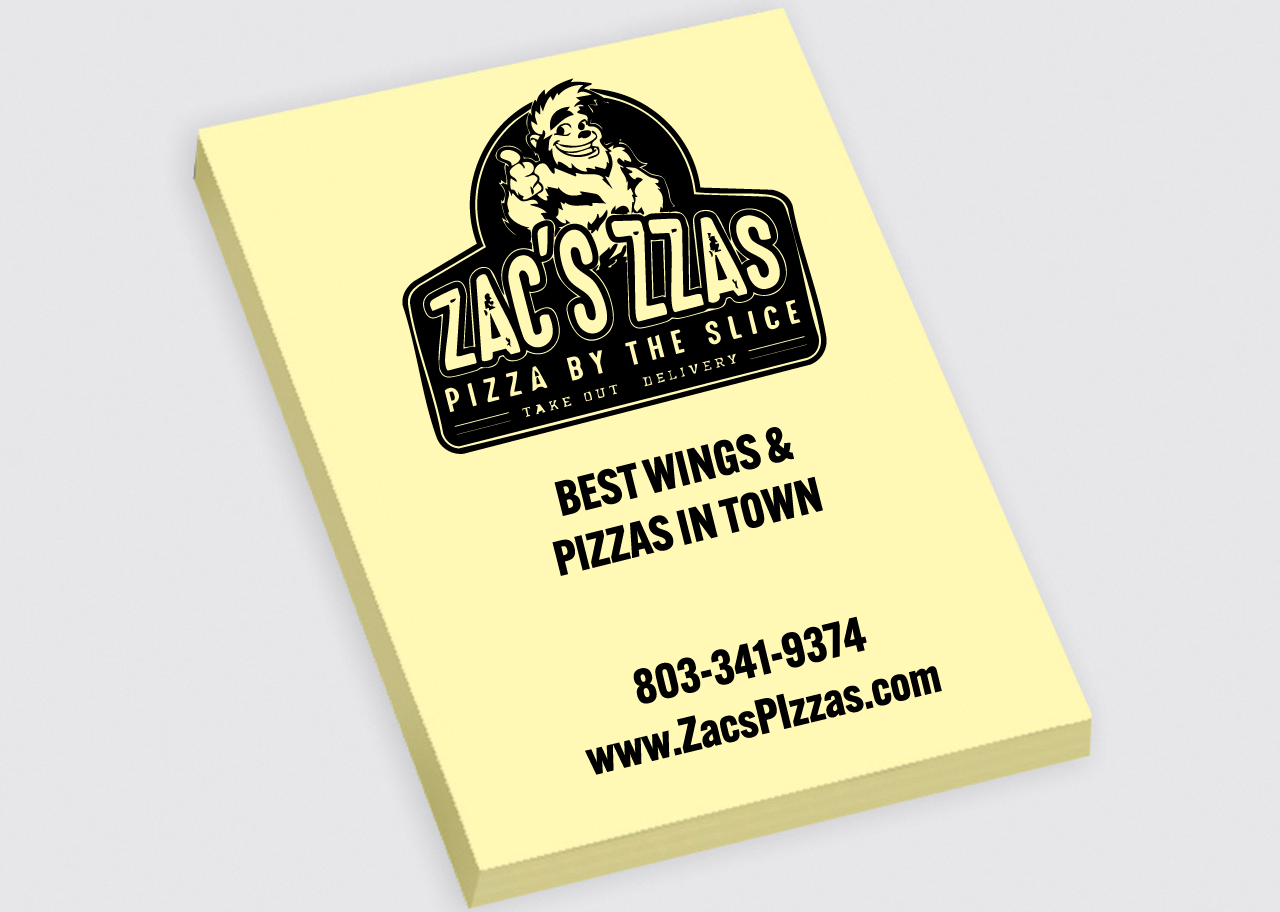 yellow 4x6 sticky note advertisement