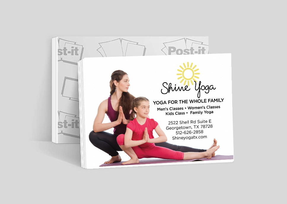 4x3 yoga sticky flyer advertisement
