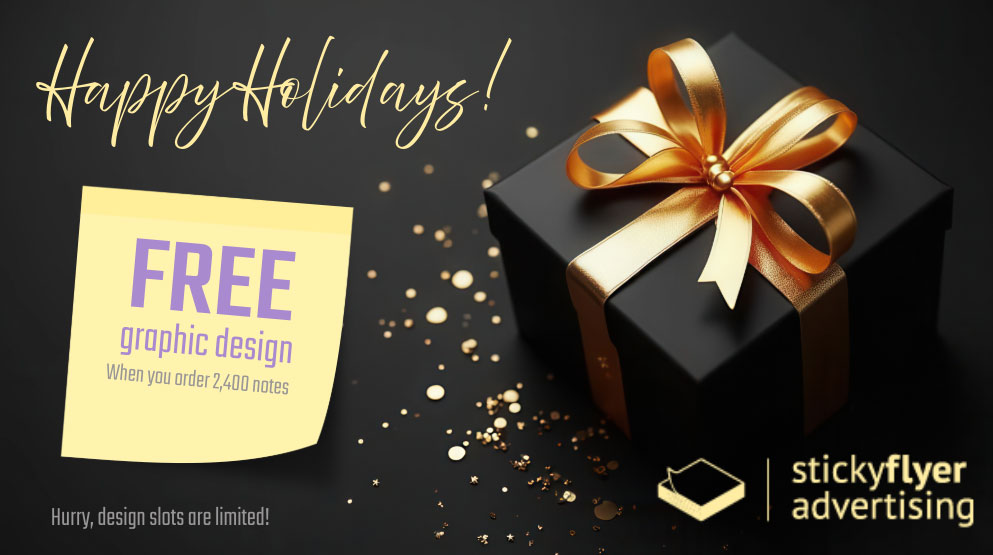 Home - Custom Sticky Note Advertising 14 free graphic design services holiday special