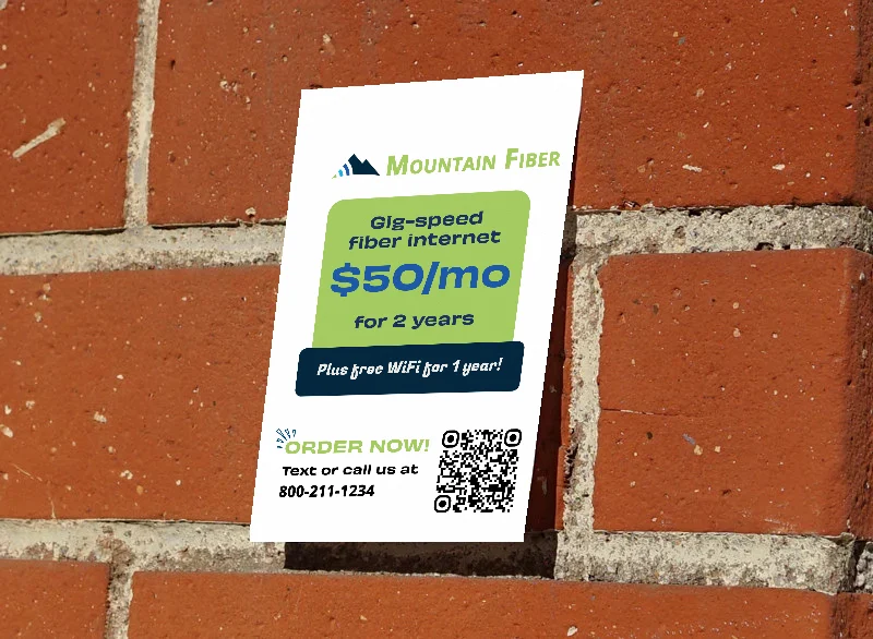 fiber internet sticky door hanger flyer design fiber internet sticky door hanger flyer design