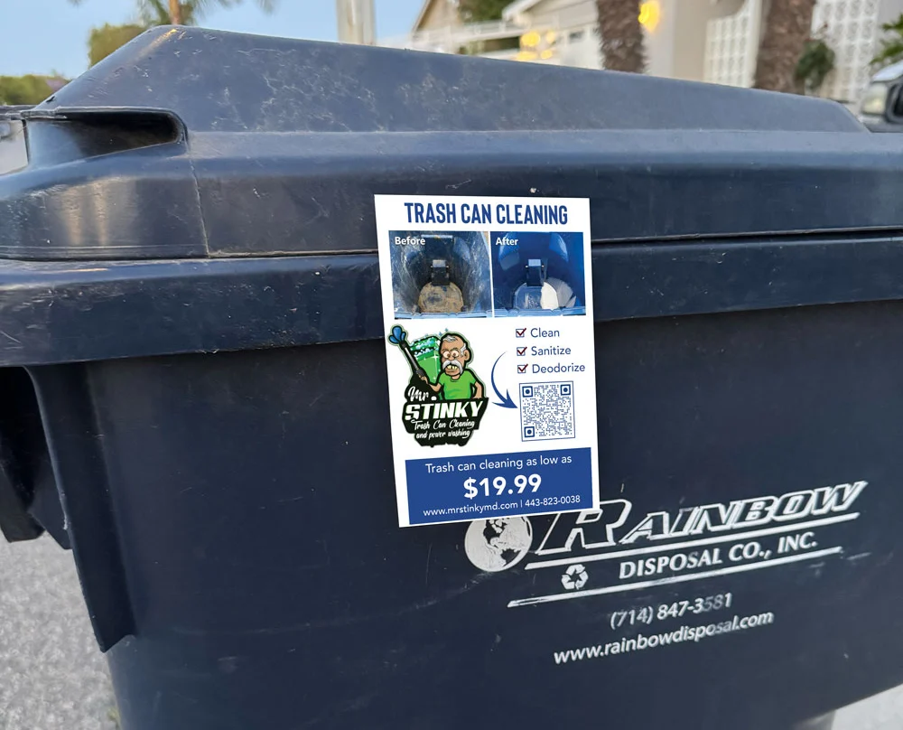 About Custom Sticky Notes 5 sticky flyer on trash can